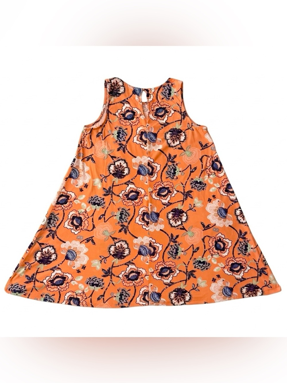 Allison Brittney Orange Floral Sleeveless Mini Dress - Picture 4 of 7